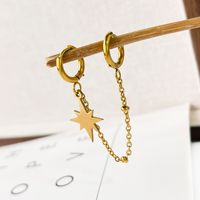 1 Piece Simple Style Solid Color Plating 304 Stainless Steel 18K Gold Plated Earrings main image 5