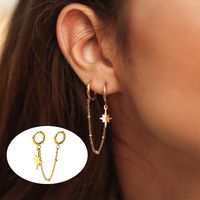 1 Piece Simple Style Solid Color Plating 304 Stainless Steel 18K Gold Plated Earrings main image 1