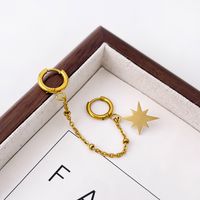 1 Piece Simple Style Solid Color Plating 304 Stainless Steel 18K Gold Plated Earrings main image 3