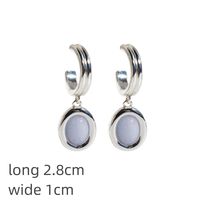 1 Pair Casual Simple Style Oval Plating Inlay Brass Natural Stone 18K Gold Plated Drop Earrings main image 2