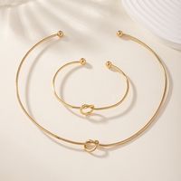 Einfacher Stil Klassischer Stil Einfarbig Vergoldet Legierung Großhandel Armbänder Halskette sku image 1