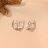 Elegant Wedding Simple Style Geometric White Gold Plated Rhodium Plated Zircon Sterling Silver Wholesale Jewelry Set main image 7