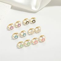 1 Pair Vintage Style Simple Style Heart Shape Plating Inlay Copper Zircon Gold Plated Earrings main image 1