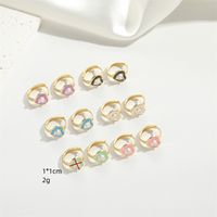 1 Pair Vintage Style Simple Style Heart Shape Plating Inlay Copper Zircon Gold Plated Earrings main image 6