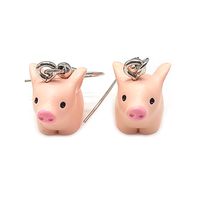 1 Pair Casual Cute Simple Style Animal Fox Frog Alloy Resin sku image 3