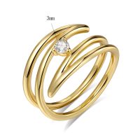 Copper 18K Gold Plated Elegant Vintage Style Romantic Plating Inlay Solid Color Zircon Rings sku image 1