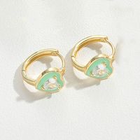 1 Pair Vintage Style Simple Style Heart Shape Plating Inlay Copper Zircon Gold Plated Earrings sku image 5