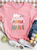 Women's T-shirt Short Sleeve T-Shirts Round Casual Letter main image 3