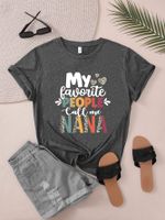 Women's T-shirt Short Sleeve T-Shirts Round Casual Letter main image 4