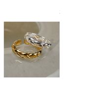 Sterling Silber IG-Stil Lässig Überzug Geometrisch Offener Ring main image 2