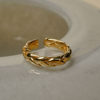 Sterling Silber IG-Stil Lässig Überzug Geometrisch Offener Ring sku image 2
