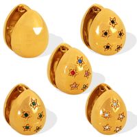 1 Pair Retro Luxurious Modern Style Round Plating Inlay 304 Stainless Steel Rhinestones 18K Gold Plated Ear Studs main image 5