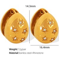 1 Pair Retro Luxurious Modern Style Round Plating Inlay 304 Stainless Steel Rhinestones 18K Gold Plated Ear Studs main image 9