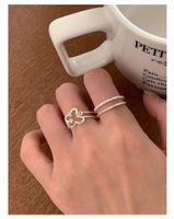 Sterling Silver IG Style Casual Plating Flower Open Rings main image 4