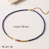 304 Stainless Steel Beaded 18K Gold Plated Simple Style Commute Beaded Round Pendant Necklace main image 2