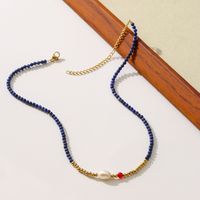304 Stainless Steel Beaded 18K Gold Plated Simple Style Commute Beaded Round Pendant Necklace main image 3