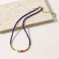 304 Stainless Steel Beaded 18K Gold Plated Simple Style Commute Beaded Round Pendant Necklace main image 1