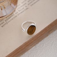 Sterling Silber IG-Stil Lässig Überzug Geometrisch Offener Ring sku image 1