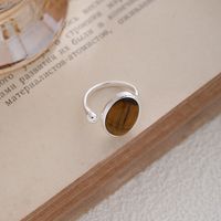 Sterling Silber IG-Stil Lässig Überzug Geometrisch Offener Ring main image 3