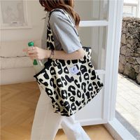Women's Canvas Cheetah Print Elegant Classic Style Sports Open Shoulder Bag main image 7