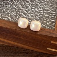 1 Pair Simple Style Classic Style Solid Color Imitation Pearl Ear Studs main image 1