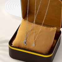IG Style Simple Style Sun Moon Alloy Handmade Inlay Rhinestones Gold Plated Adults Pendant Necklace main image 3