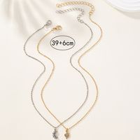 IG Style Simple Style Sun Moon Alloy Handmade Inlay Rhinestones Gold Plated Adults Pendant Necklace main image 2
