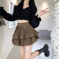 Summer Simple Style Simple Solid Color Rayon Spandex Polyester Above Knee Skirts main image 6