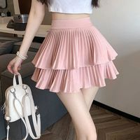 Summer Simple Style Simple Solid Color Rayon Spandex Polyester Above Knee Skirts main image 4