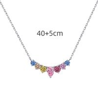 Sterling Silver Shiny Plating Inlay Water Droplets Zircon Necklace main image 2