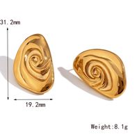 1 Pair Vintage Style Commute Conch Cochlear Plating 304 Stainless Steel 18K Gold Plated Ear Studs sku image 2