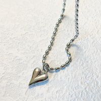 304 Stainless Steel Titanium Steel 18K Gold Plated Basic Modern Style Classic Style Heart Shape Pendant Necklace sku image 3