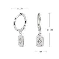 1 Pair Chinoiserie Simple Style Star Inlay Sterling Silver Gem Drop Earrings main image 4