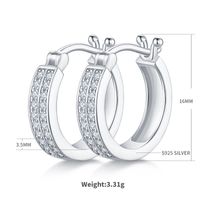 1 Pair Simple Style Shiny Circle Inlay Sterling Silver Moissanite Rhodium Plated Earrings sku image 3