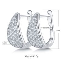 1 Pair Simple Style Shiny Circle Inlay Sterling Silver Moissanite Rhodium Plated Earrings sku image 6