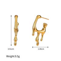 1 Pair Casual Commute Lava Plating 304 Stainless Steel 18K Gold Plated Ear Studs sku image 1