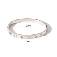 304 Stainless Steel 18K Gold Plated Formal Simple Style Plating Hollow Out Inlay Star Zircon Bangle main image 2