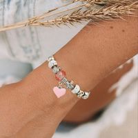 Wholesale Jewelry Glam Cute Heart Shape Flower Butterfly Iron Crystal Zircon White Gold Plated Plating Inlay Bracelets main image 2