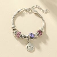 Wholesale Jewelry Elegant Cute Heart Shape Flower Butterfly Iron Crystal Zircon White Gold Plated Plating Inlay Bracelets sku image 3