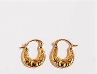 1 Paire Style Simple Style Classique Forme En U Constellation Placage Laiton Plaqué Or 18K Des Boucles D'Oreilles sku image 4