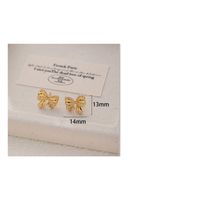 1 Pair Sweet Simple Style Bow Knot Inlay Sterling Silver Zircon Ear Studs main image 2