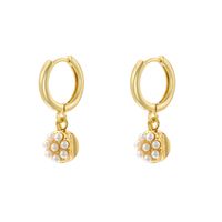 1 Pair IG Style Basic Classic Style Round Heart Shape Bow Knot Plating Inlay Copper Artificial Pearls Zircon 18K Gold Plated Drop Earrings main image 8
