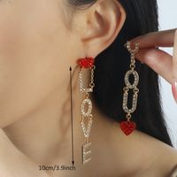 1 Pair Simple Style Classic Style Solid Color Inlay Zinc Alloy Rhinestones Drop Earrings sku image 6
