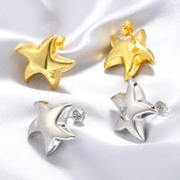 1 Pair IG Style Classic Style Starfish Plating Copper 18K Gold Plated Ear Studs main image 1