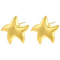 1 Pair IG Style Classic Style Starfish Plating Copper 18K Gold Plated Ear Studs main image 4