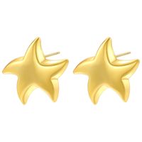 1 Pair IG Style Classic Style Starfish Plating Copper 18K Gold Plated Ear Studs sku image 1