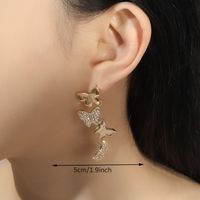 1 Pair Simple Style Classic Style Butterfly Inlay Alloy Rhinestones Drop Earrings main image 3