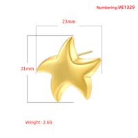 1 Pair IG Style Classic Style Starfish Plating Copper 18K Gold Plated Ear Studs main image 2