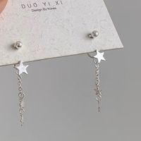 1 Pair Romantic Simple Style Star Tassel Sterling Silver Drop Earrings main image 5