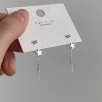 1 Pair Romantic Simple Style Star Tassel Sterling Silver Drop Earrings main image 1